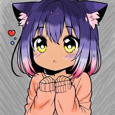 shy anime catgirl