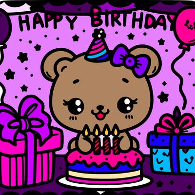 cute happy birthday drawing
