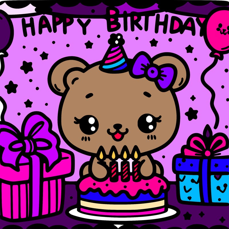 cute happy birthday drawing