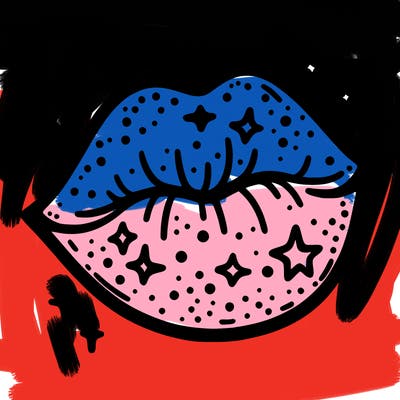 glittery lip