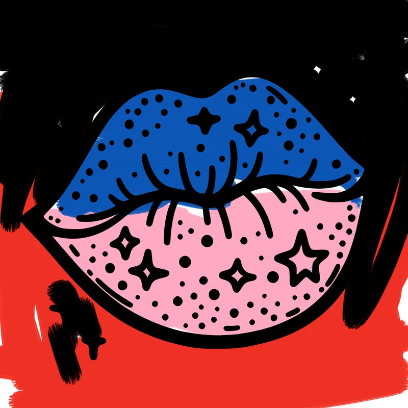 glittery lip