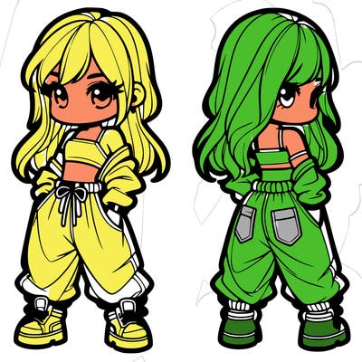 girl in crop top and baggy pants