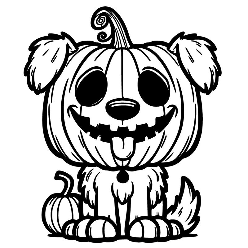 halloween pumpkin dog, scary and funny