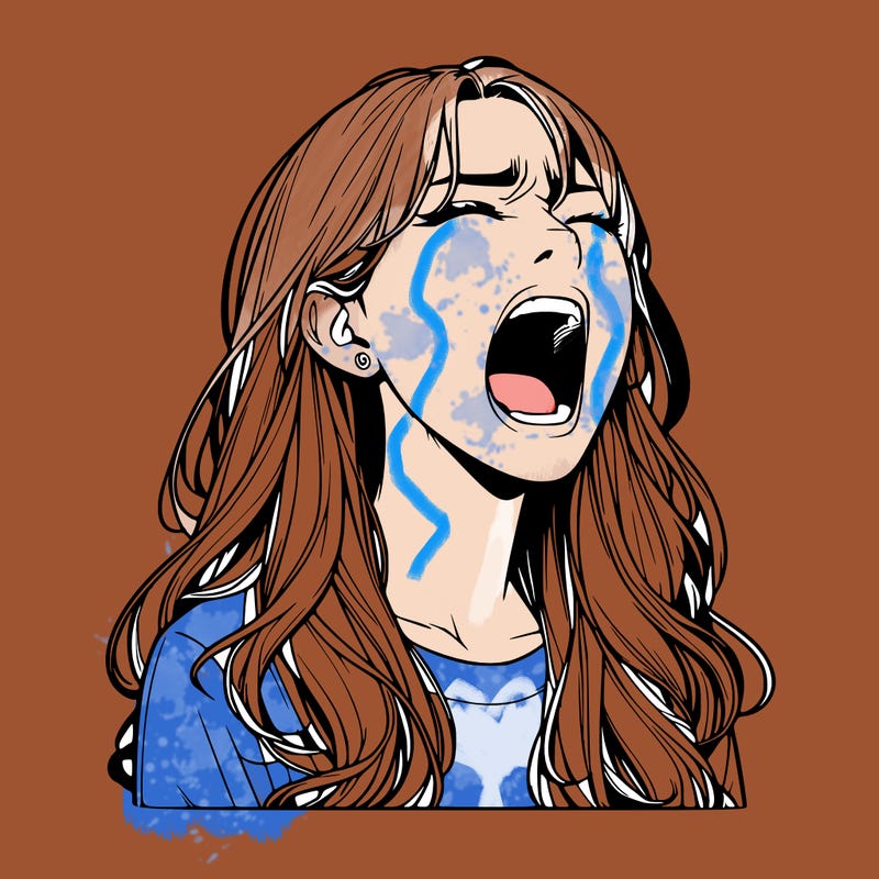 screaming realistic, girl