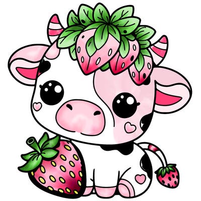 cute strawberry cow