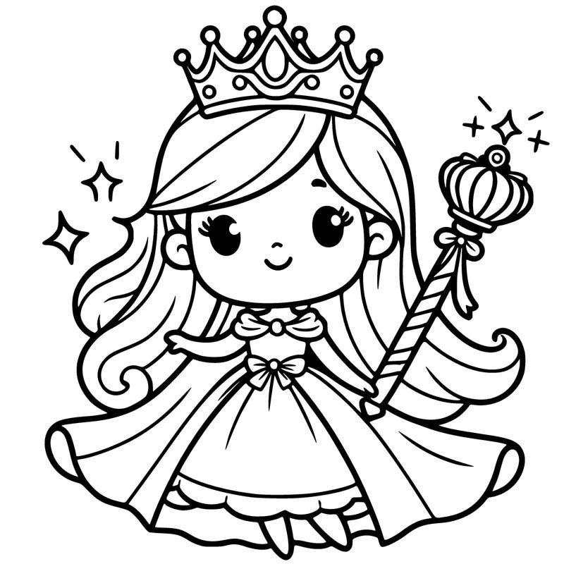 princess with a crown and scepter