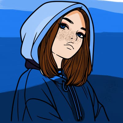 a realistic girl in a hoodie