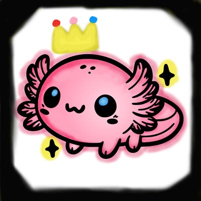 cute easy baby axolotl