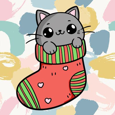 cute cat in a sock