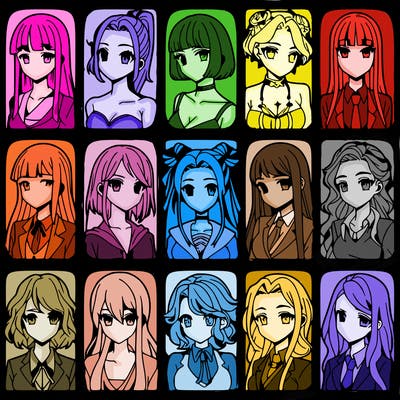 girls that look diffrent anime