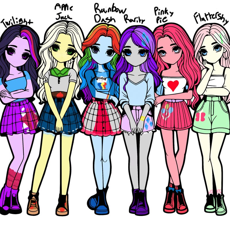 a group of girls realistic