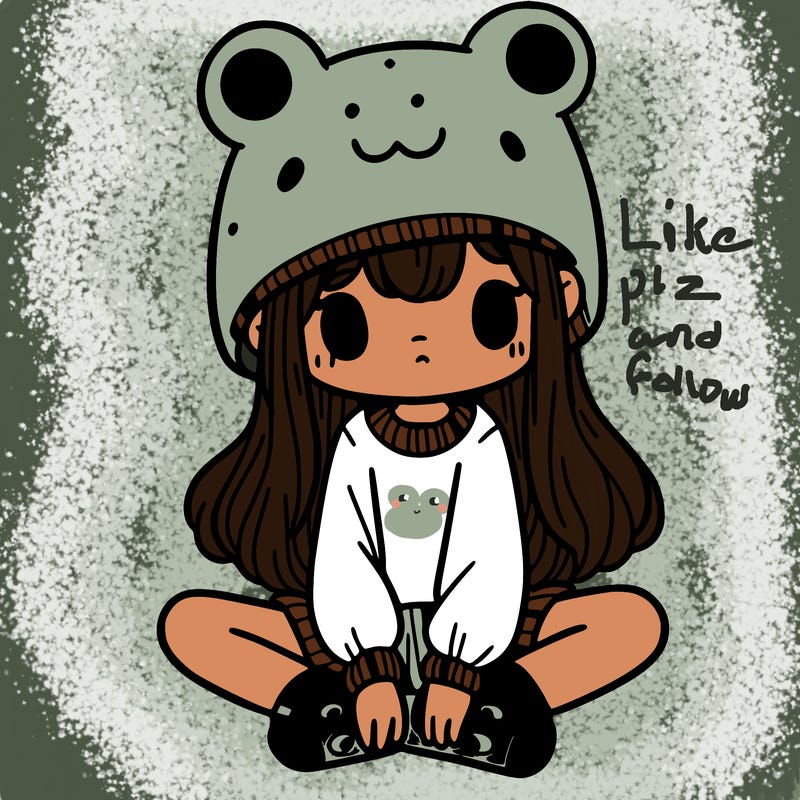 a girl wearing a frog hat and some frog socks