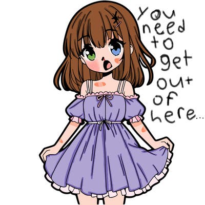 anime girl with dress