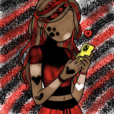 girl with crop top texting on her phone