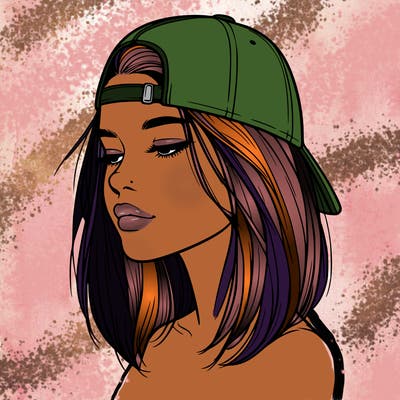realistic  girl with a backwards hat