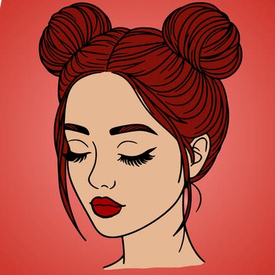 woman with hair buns