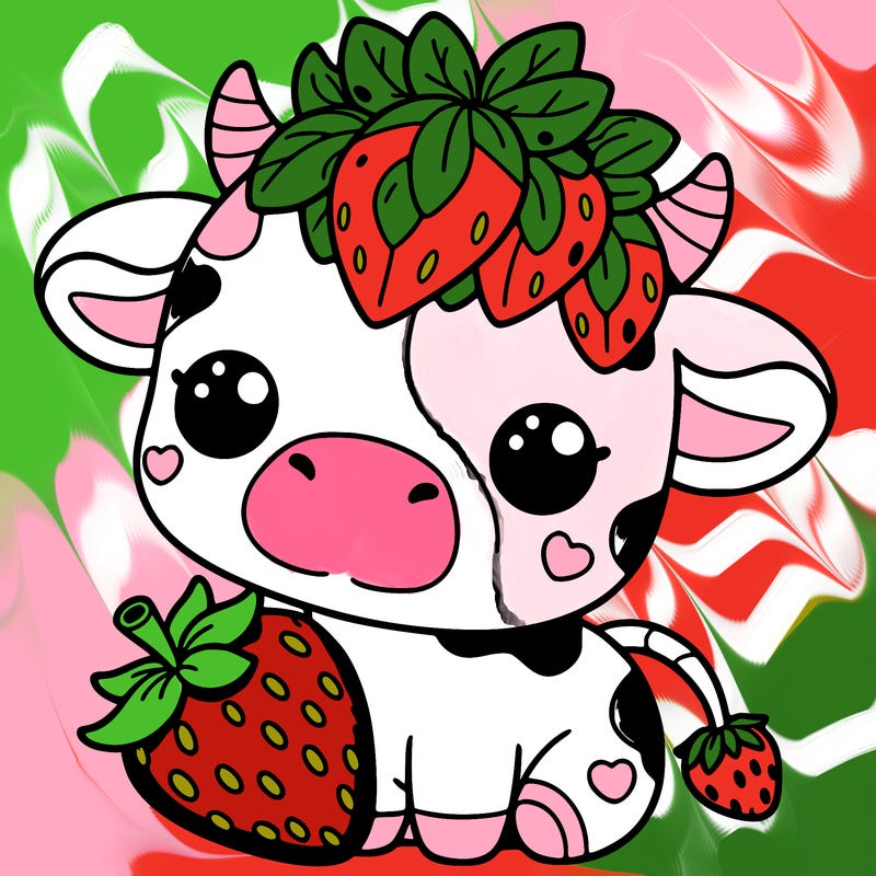 cute strawberry cow