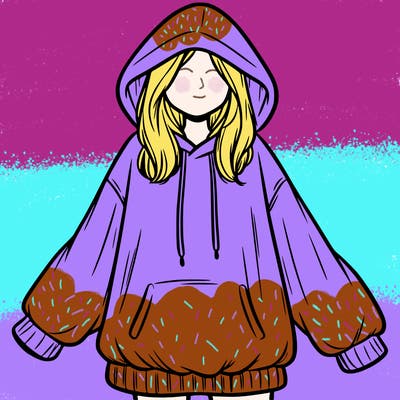 girl in oversized hoodie