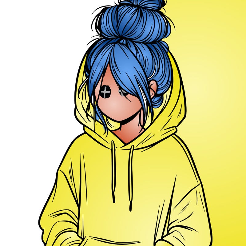 girl in oversized hoodie and messy bun