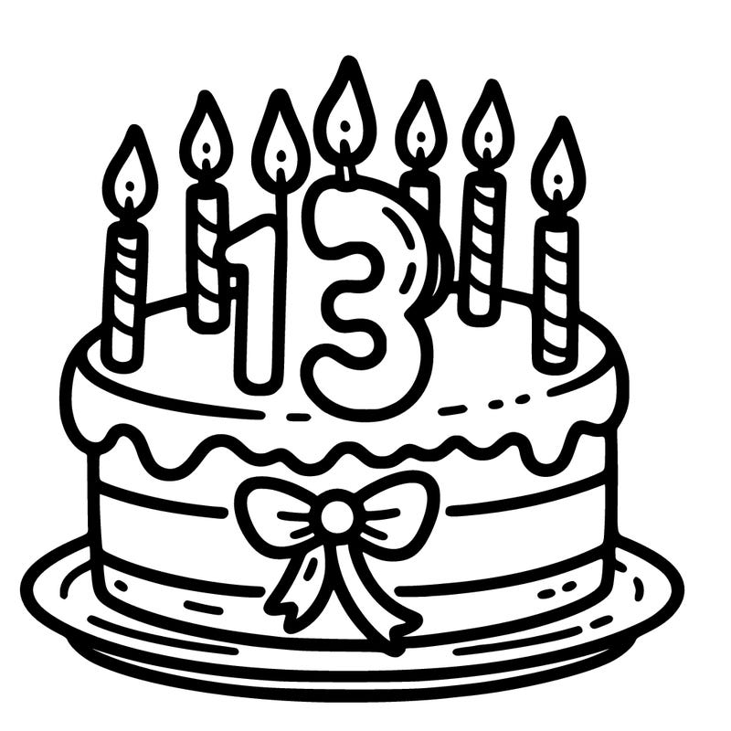 birthday cake with 13 candles