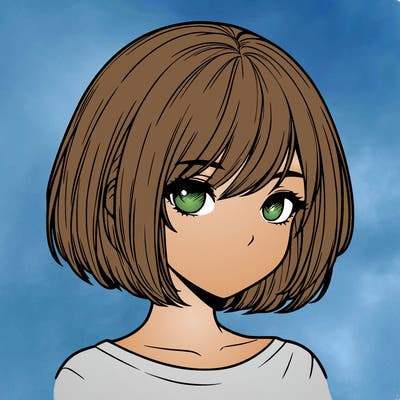 realistic girl with short hair