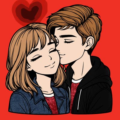 realistic girl and boy  love