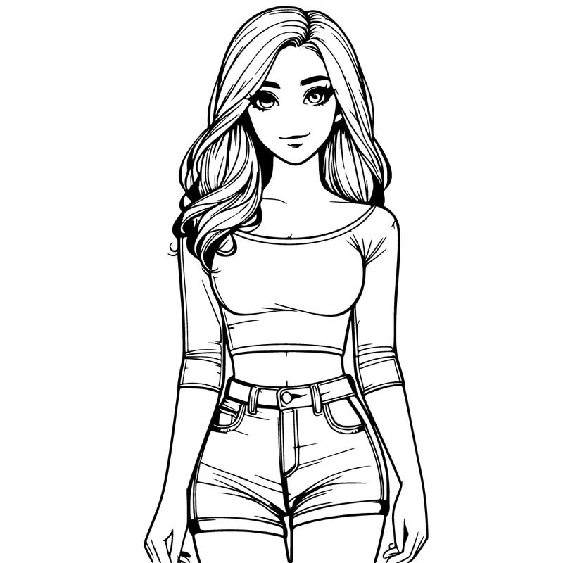 realistic girl full body portrait