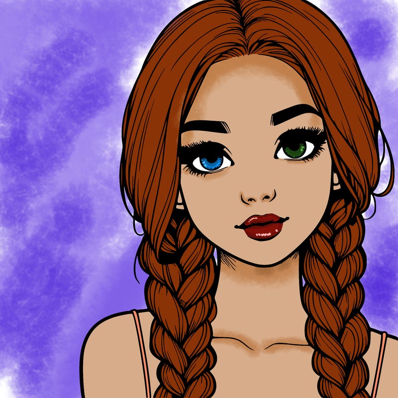 realistic girl with braids