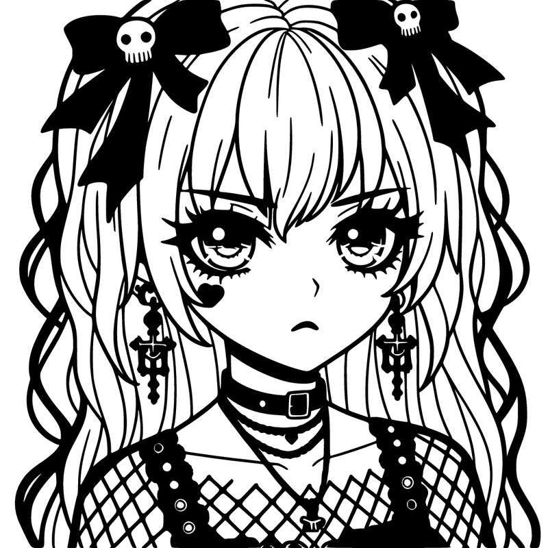 goth anime girl