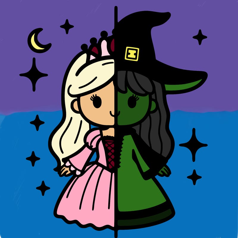 split princess and witch
