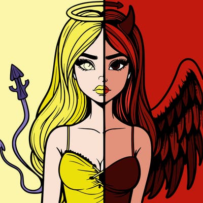 devil vs angel realistic girl