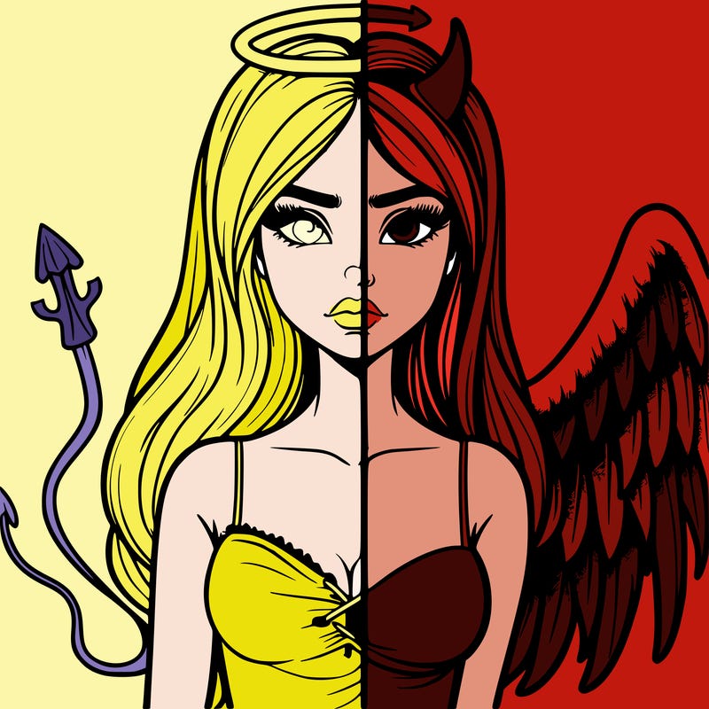 devil vs angel realistic girl