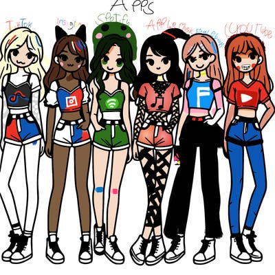 a group of girls wearing crop tops and shorts