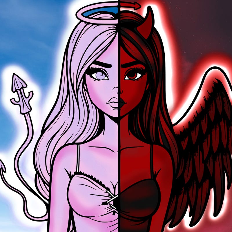 devil vs angel realistic girl