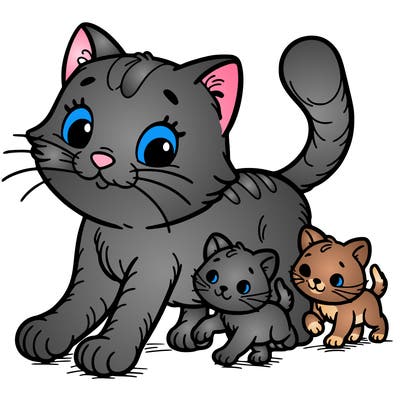 cat with kittens