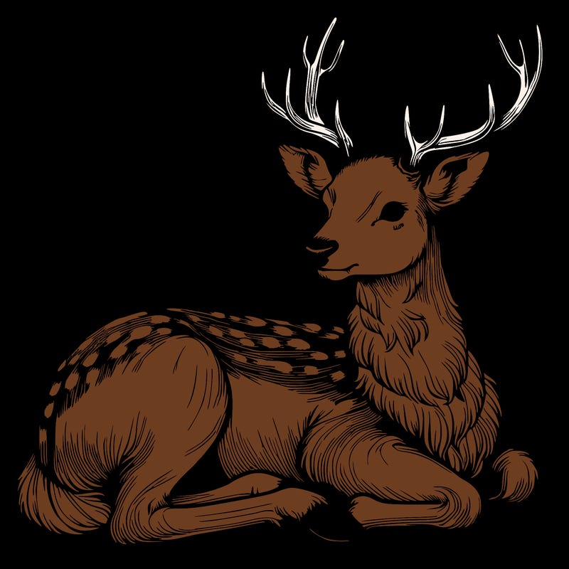realistic deer with antlers