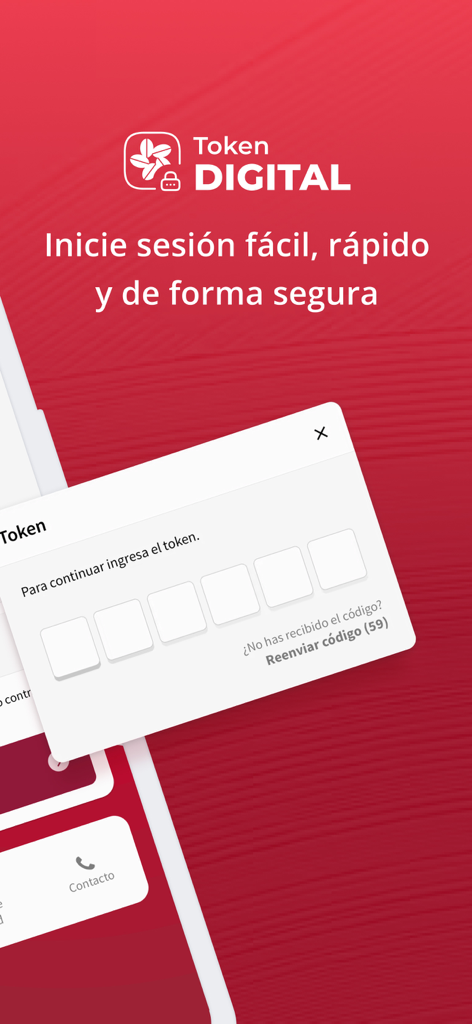BANHCAFE Online - Pantalla de verificación de token digital para inicio de sesión seguro en la aplicación de banca BANHCAFE Online.