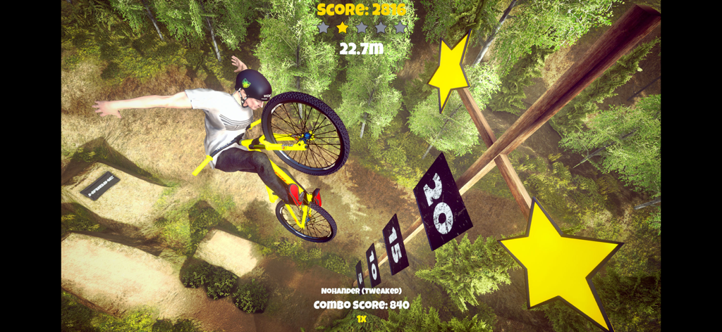 Shred! 2 - ft Sam Pilgrim 2023 - Mountain biker che esegue un trick no-hander in Shred 2 con Sam Pilgrim