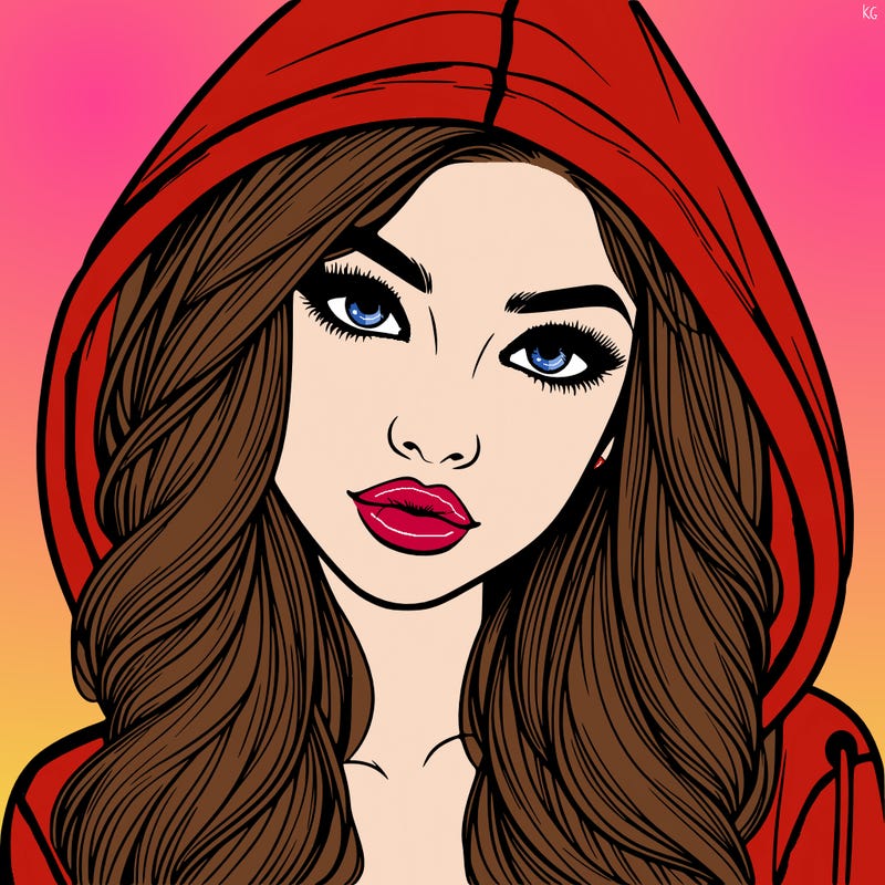 realistic beautiful girl with a hood on