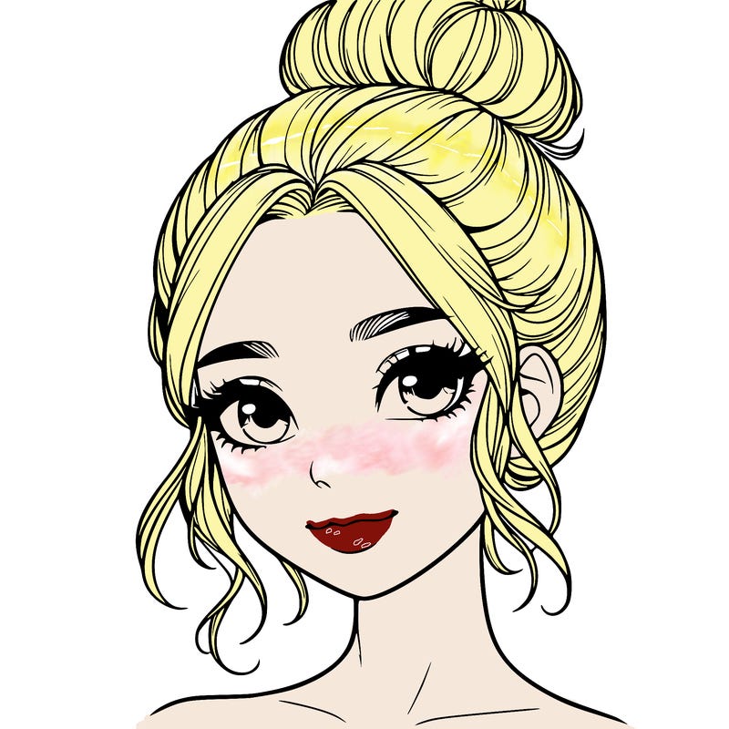 realistic pretty girl with hair in bun