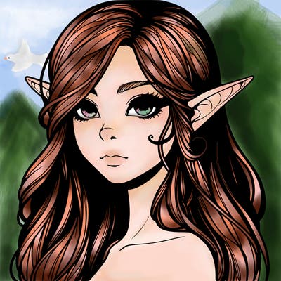 elf girl realistic dark fantasy