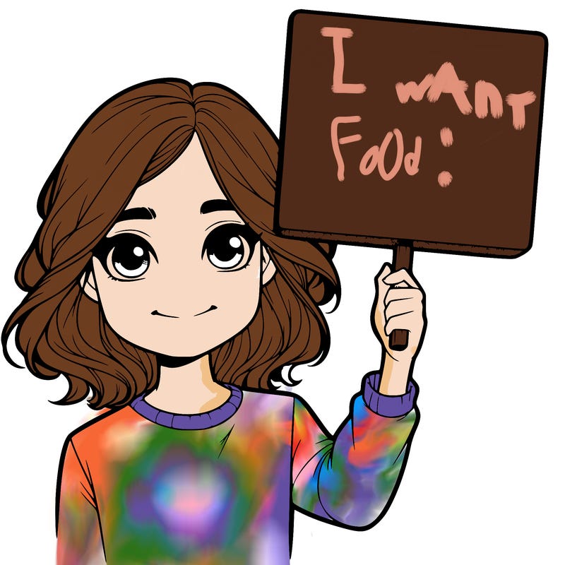 realistic girl holding up a sign