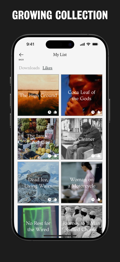 Alexander: Audiobooks & Series - A minimalist grid display of saved and liked audio stories in the Alexander app library