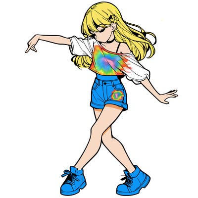 realistic girl danceing
