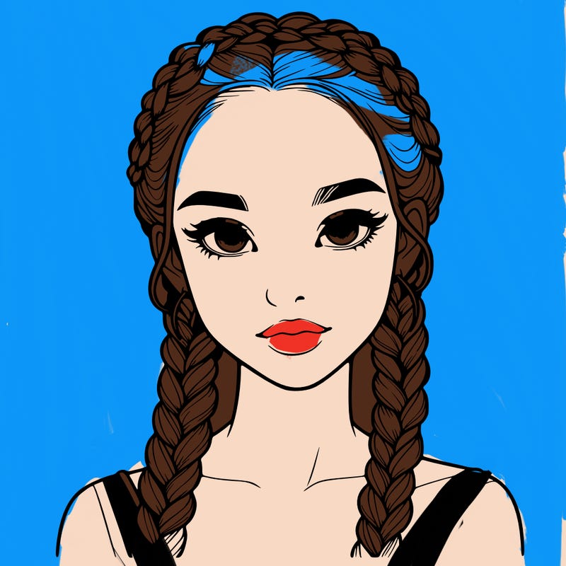 realistic girl with braids