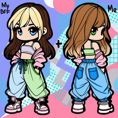 girl in crop top and baggy pants