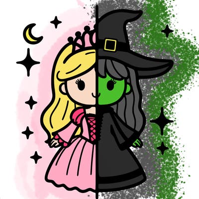 split princess and witch