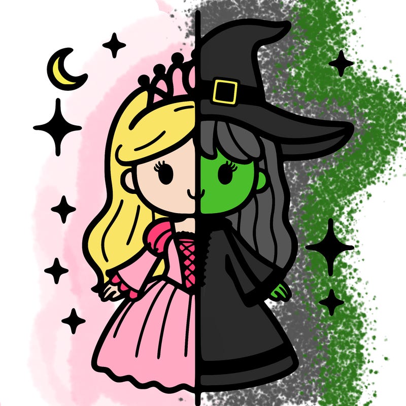 split princess and witch