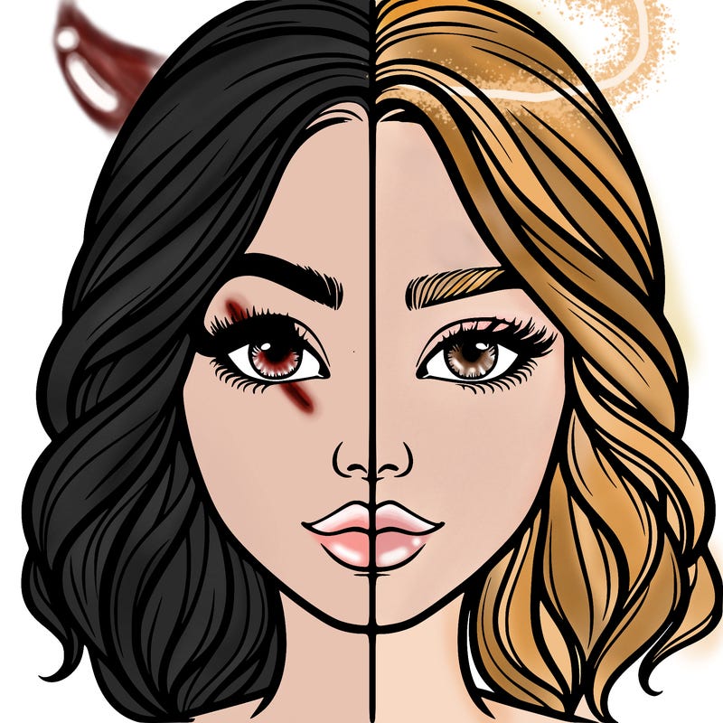 realistic girl split half