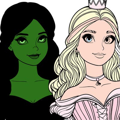 elfaba and glinda realistic girls